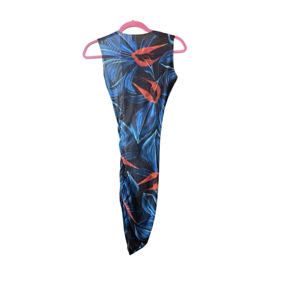 Nwt Louisa Ballou Heatwave Mesh 90's Y2k Blue Orange Mini Dress Size Small — image 7 of 8
